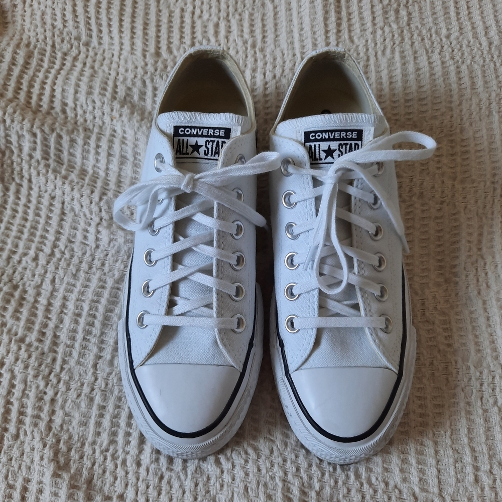 Chunky white converse